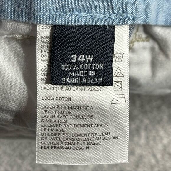 Nautica Shorts Men's 34 Blue Plaid Pockets Flat Front Casual Cotton Summer - Picture 6 of 13